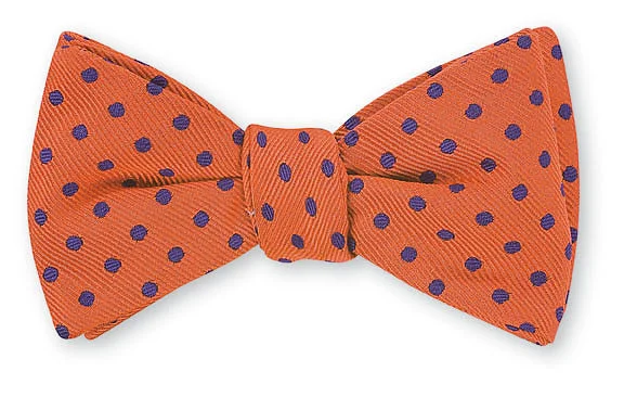 Orange/ Purple University Polka Dots Bow Tie - B2383