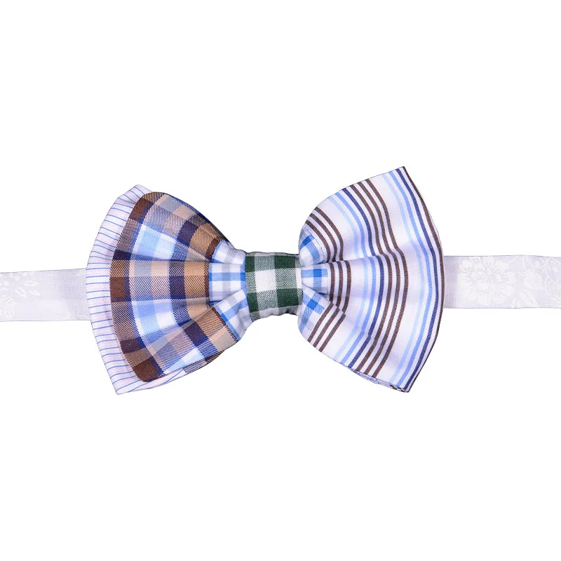 White bowtie with mixed designs