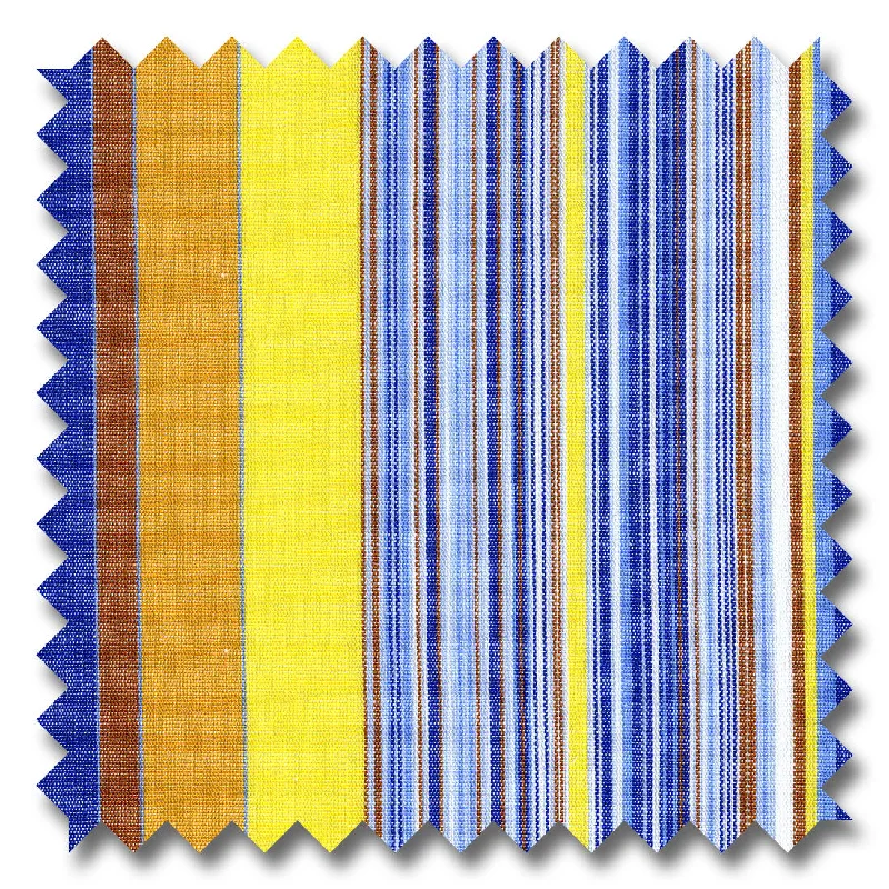 Blue, Yellow and Multiple Stripe Poplin - Custom Dress Shirt