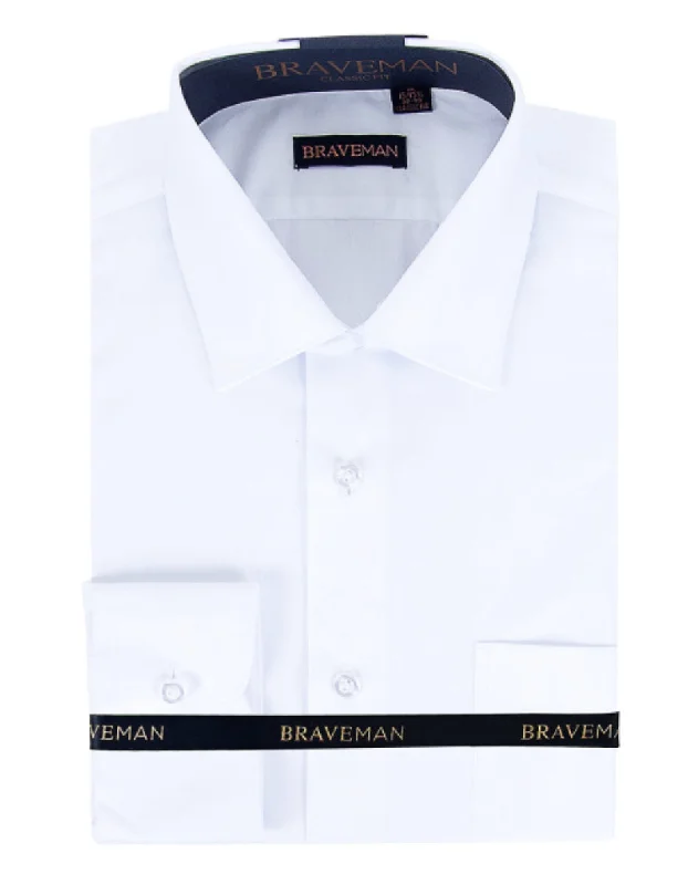 Mens Slim Fit Dress Shirt in White