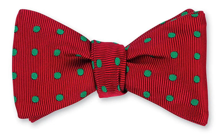 Red/Green Vero Polka Dots Bow Tie - B2011