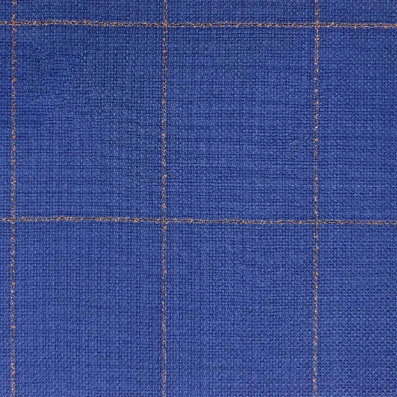 Denim Blue Glen Plaid With Comfort Stretch