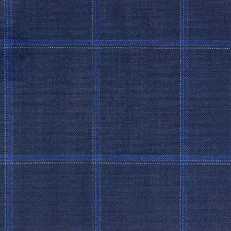 Midnight Blue Windowpane With Comfort Stretch