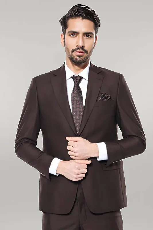 Brown 4 Drop Regular Suit | Wessi