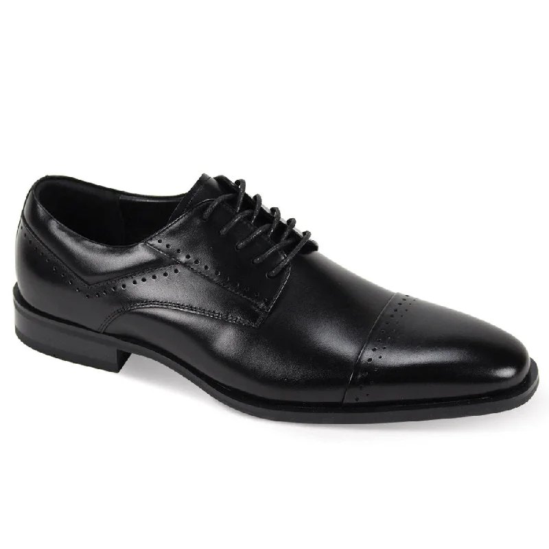 Artisan Collection: Black Lace-Up Shoes – Genuine Leather with Brogue Detailing