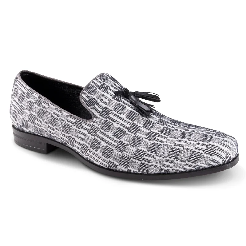 Montique Black Printed Tassel Loafer Fashion Shoes S2357