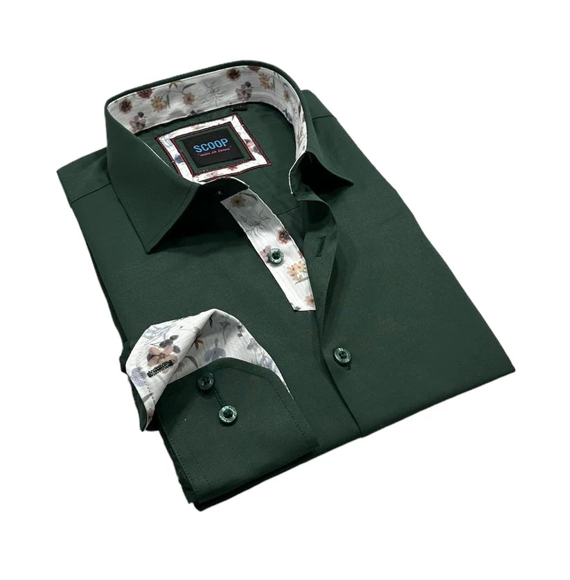 Scoop Dress Shirt - Novel/Green