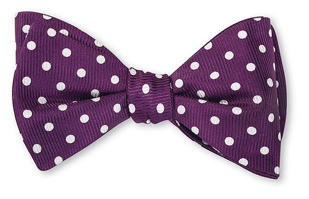 Purple/ White Windsor Dots Bow Ties - B714