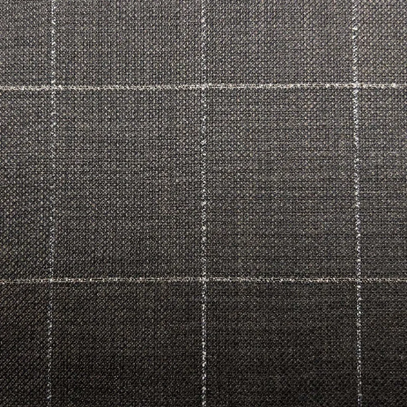 Charcoal Grey Windowpane With Comfort Stretch