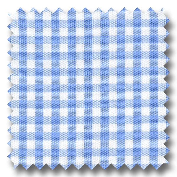 Light Blue Gingham Check Broadcloth - Custom Dress Shirt