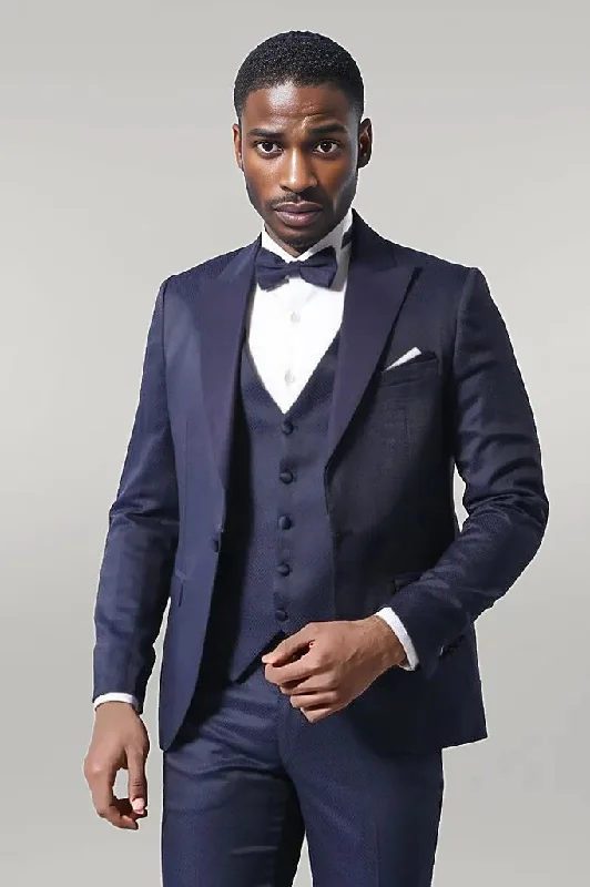 Navy Blue Modeled Tuxedo | Wessi