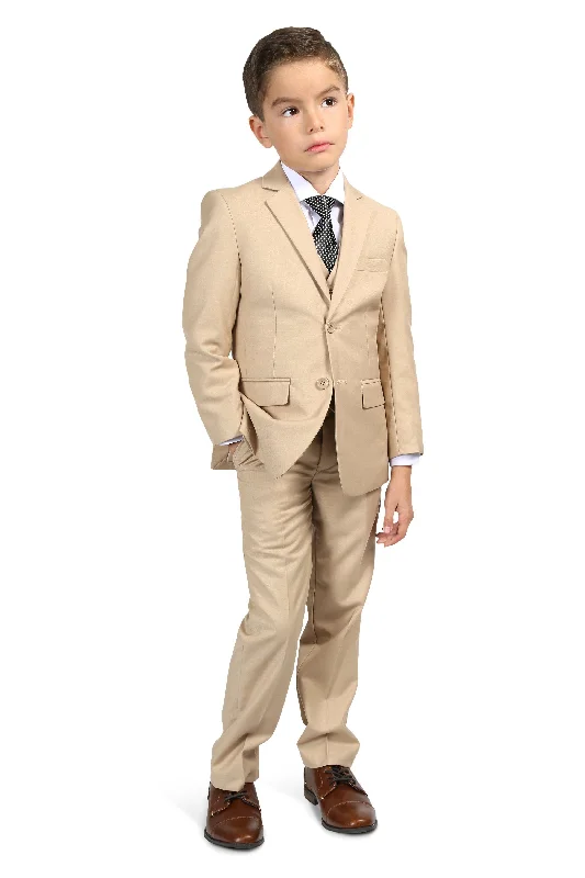 "Jax" Kids Tan Suit 5-Piece Set