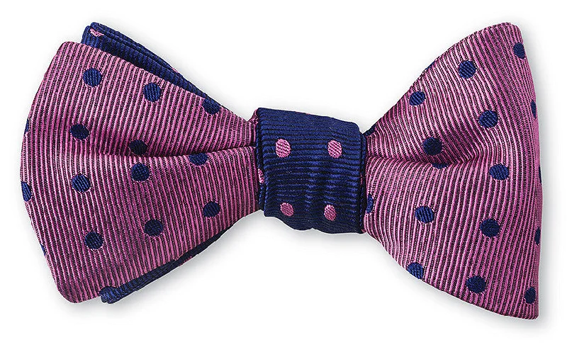 Pink/ Navy Blue Vero Polka Dots Bow Tie - B3053/3054