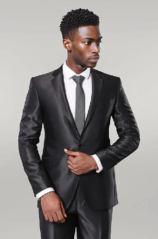 Shiny Charcoal Men's Suit | Wessi