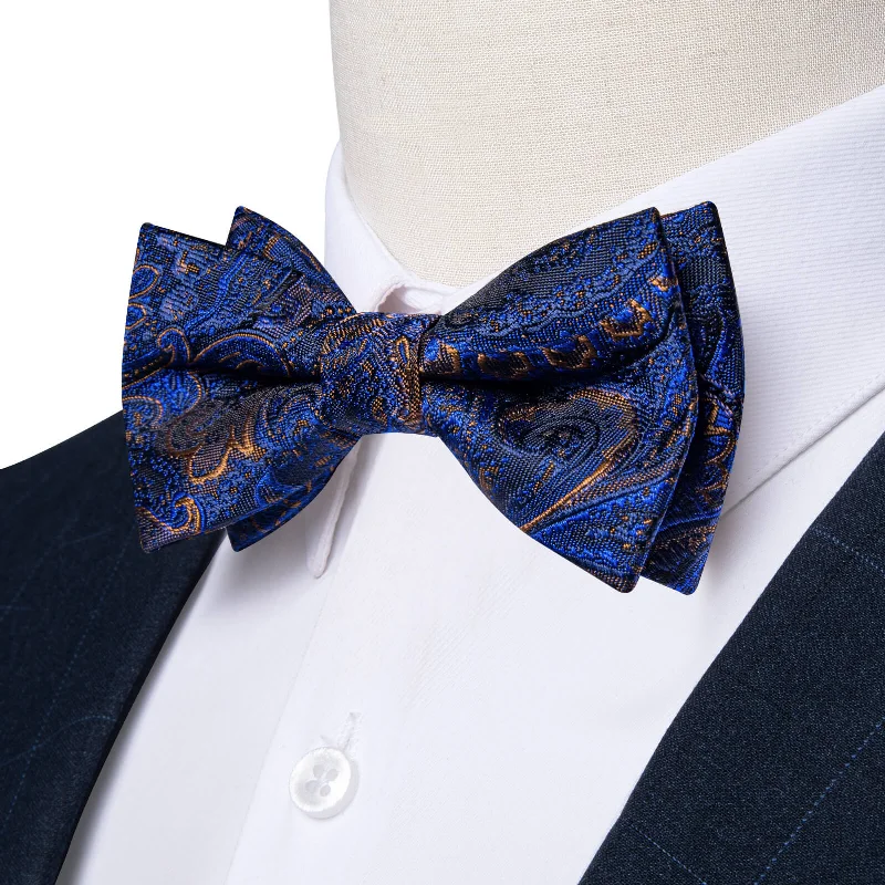 Ties2you Boys Bow Ties Azure Blue Floral Bow Tie Pocket Square Set