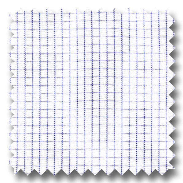 Blue Check 2Ply Broadcloth - Custom Dress Shirt