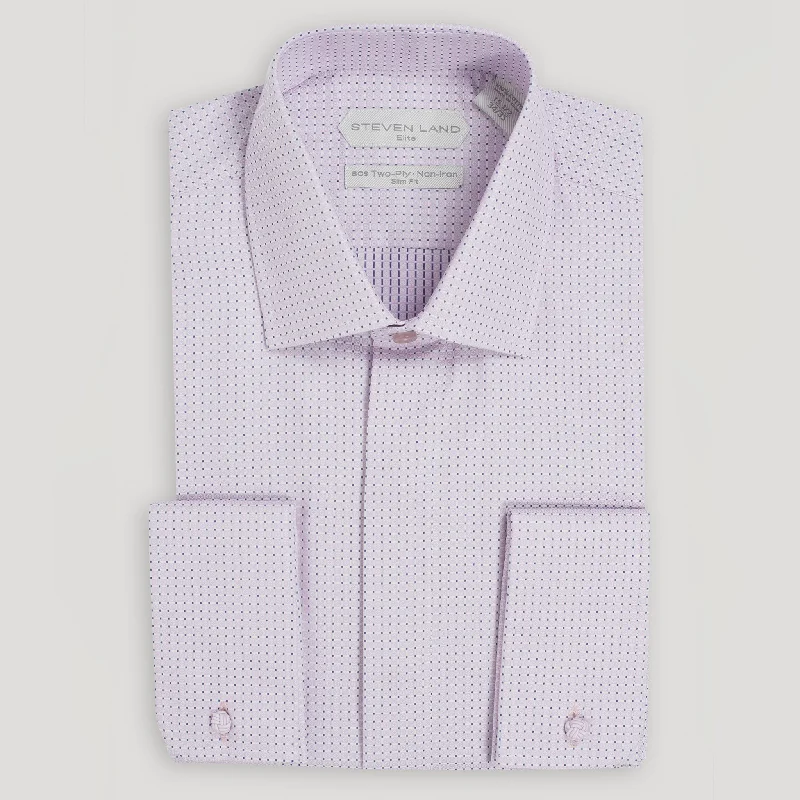 The Luther Dress Shirt | Classic Collar | Rounded French Cuff | Slim Fit | Geometric Jacquard Pattern