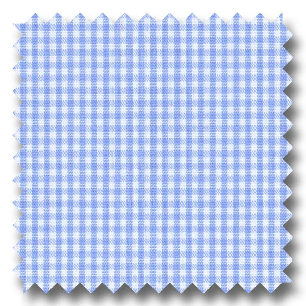 Light Blue Mini Gingham Check Broadcloth - Custom Dress Shirt