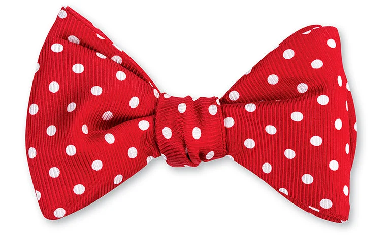 Red/ White Windsor Dots Bow Tie - B711