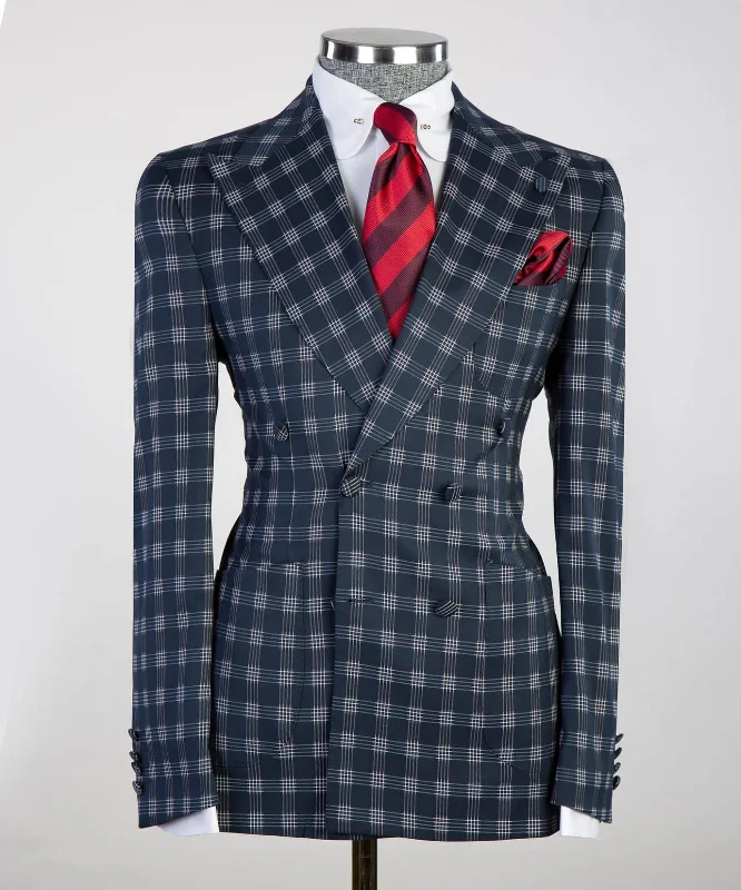 Casual Plaid Suit