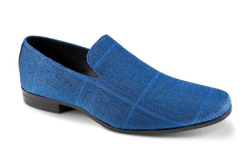 Geometrical Collection: Montique Cobalt  Slip-On Shoes in Geometric Pattern S-2416