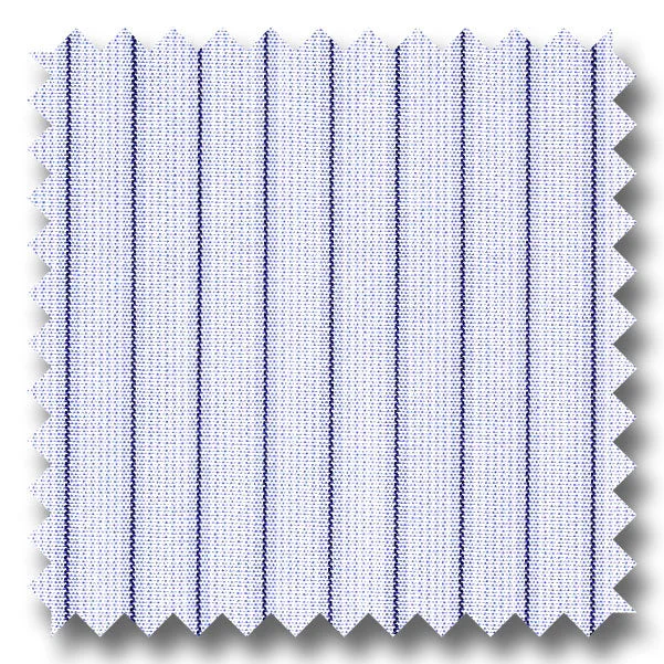 Light Blue and Navy Stripe 2Ply Broadcloth - Custom Dress Shirt