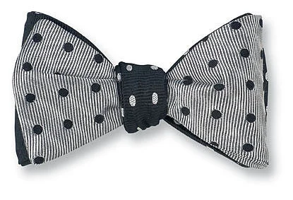 Silver/ Black Vero Polka Dots Bow Tie - B2013/2014