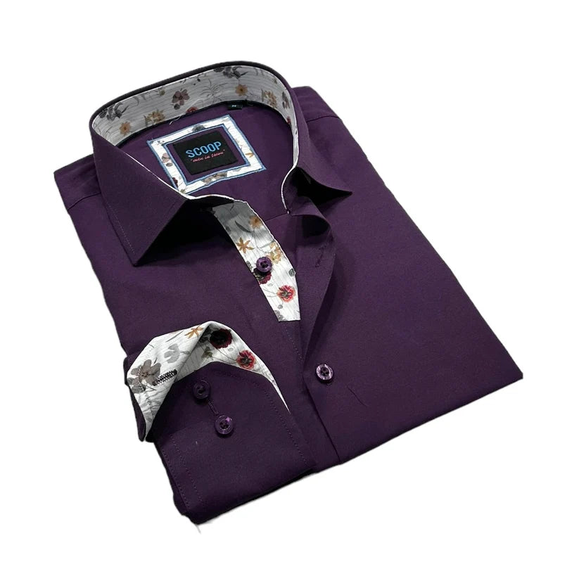 Scoop Dress Shirt - Novel/Purple