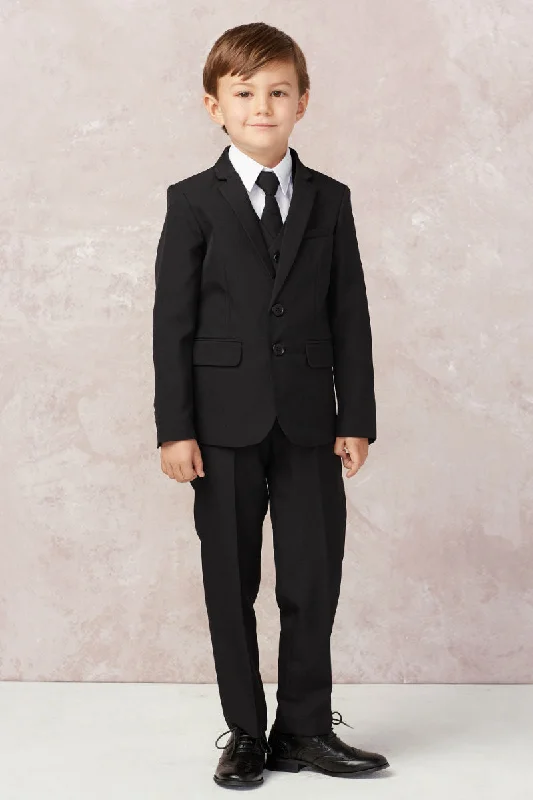 "Stanford" Kids Black Suit 5-Piece Set