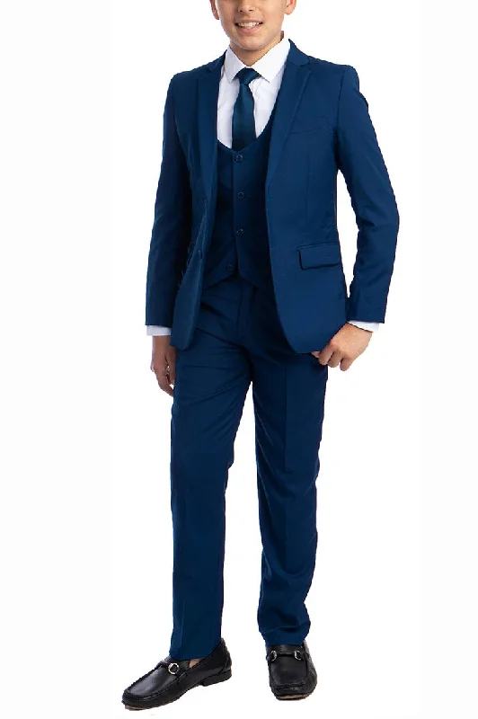 "Noah" Perry Ellis Kids Indigo Blue 5-Piece Suit