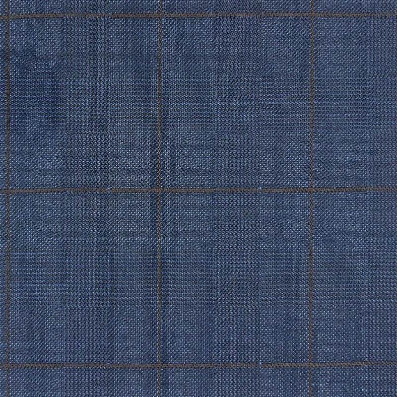 Navy Glen Plaid With Chocolate Brown Windowpane With Comfort Stretch