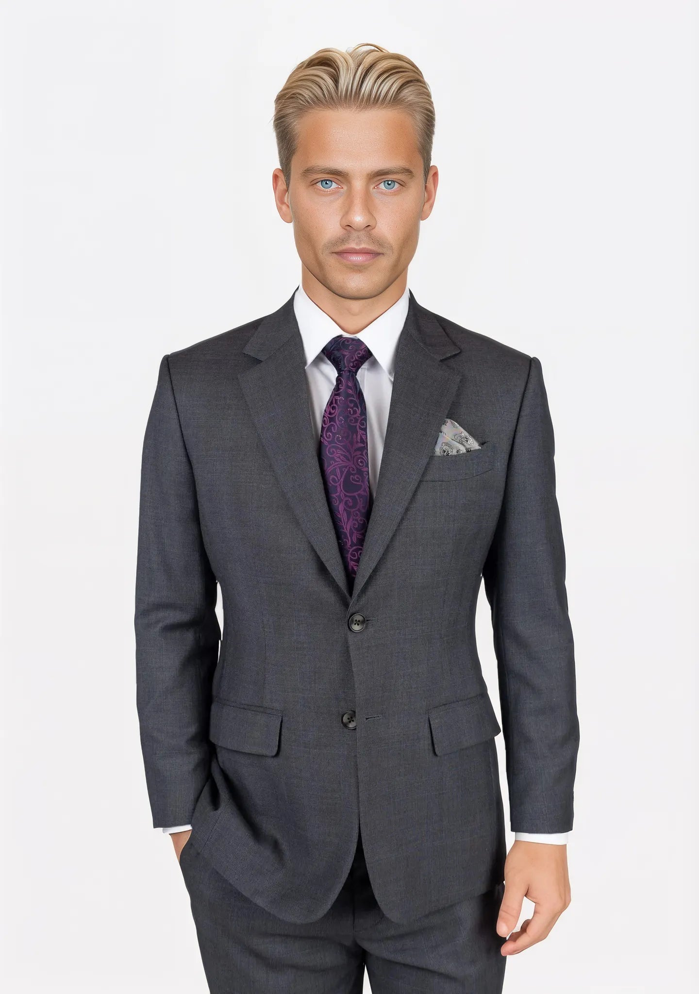 Astor Charcoal Prince of Wales Suit