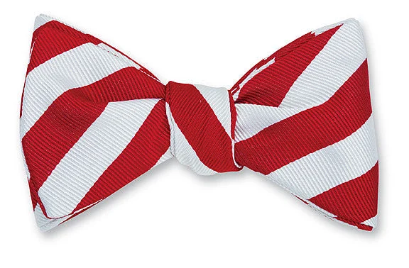 Red/White Bar Stripes Bow Tie - B658