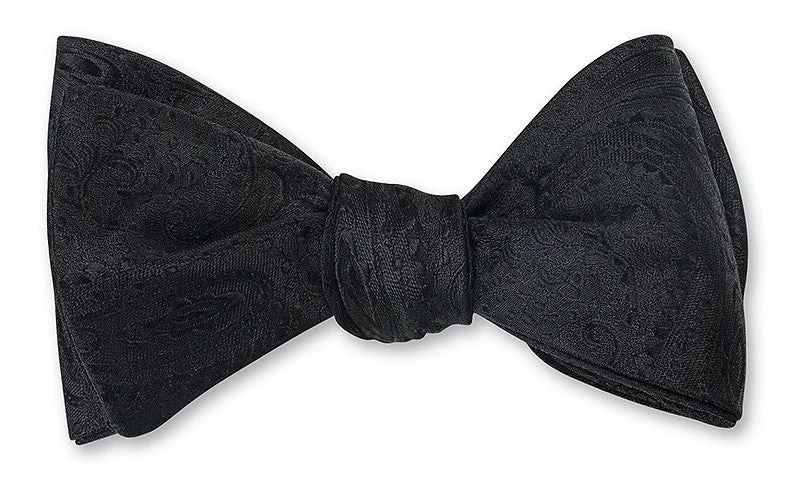 Black Paisley Bow Tie - B1745