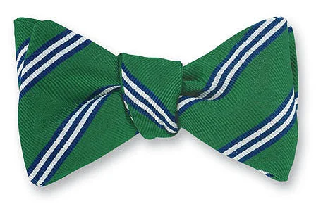 Green/Blue Brooks Striped Bow Tie - B1963