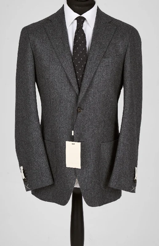 New Suitsupply Havana Mid Gray Pure Circular Wool Flannel Suit - Size 40R, 40L, 42L, 44L, 46R, 46L, 48R