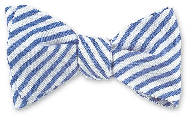 Carolina Blue Sherman Striped Bow Tie - B2545