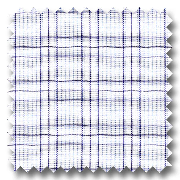 Blue and Black Check 2Ply Broadcloth - Custom Dress Shirt