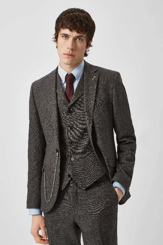 Uptown Slim Fit Brown Wool Jacket - ARCHIVE