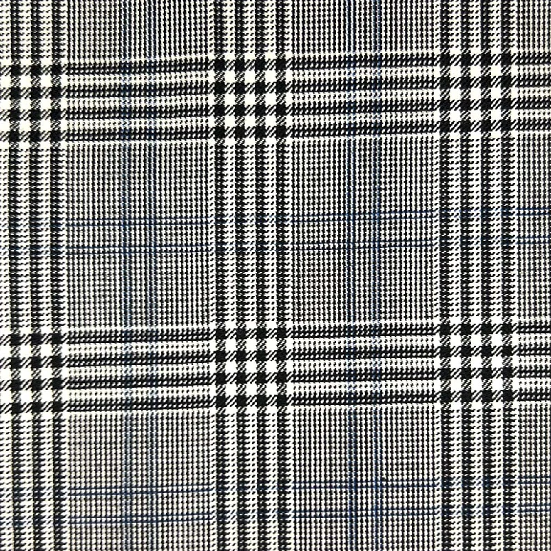 Grey Glen Plaid With Navy Double Windowpane With Comfort Stretch