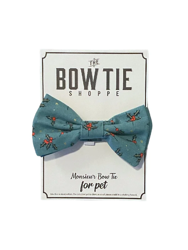 Monsieur Pet Bow Tie - Holly Berries