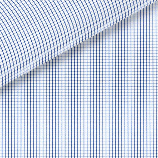 Blue Check Broadcloth Dress Shirt