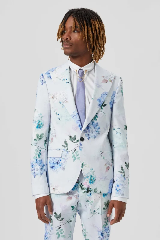 Pickhurst Skinny Fit Blue Floral Cotton Jacket