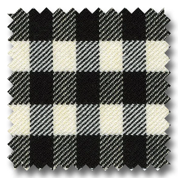 Twill Gingham Check Black and White - Custom Dress Shirt