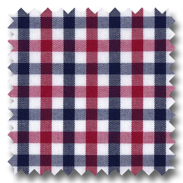 Black and Red Gingham Check Broadcloth - Custom Dress Shirt