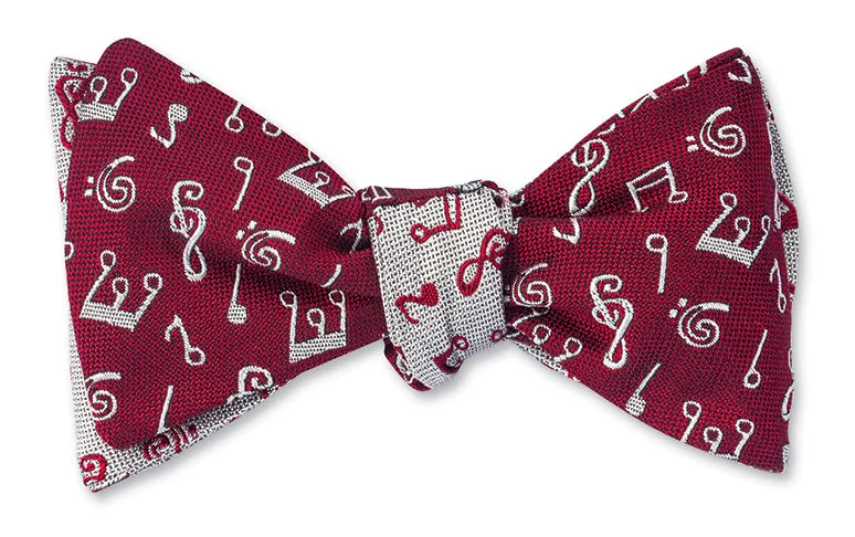 Red/White Music Notes Combo Bow Tie - B4729/4798