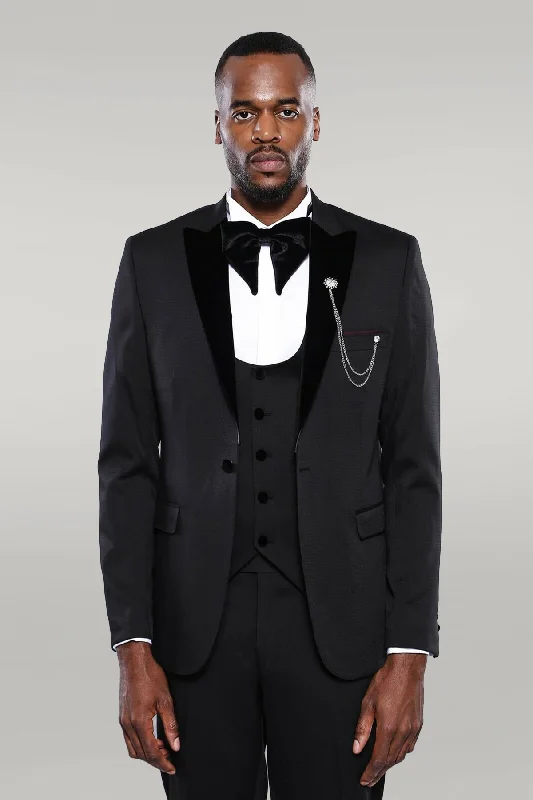 Patterned Jacket Black Men's Tuxedo | Wessi