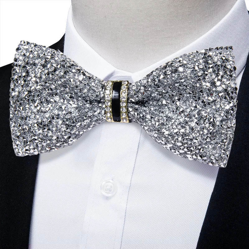 Sliver Imitated Crystal Men's Pre-tied Bowtie for Party