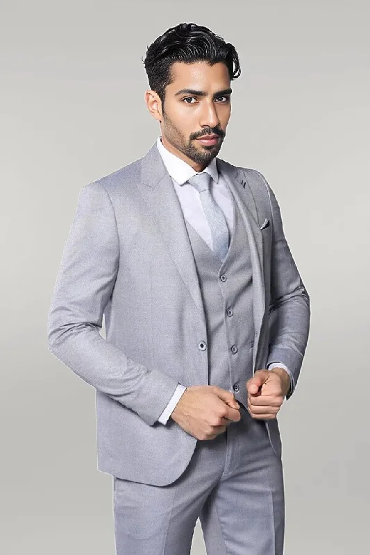 Patterned Light Blue 3 Piece Suit | Wessi