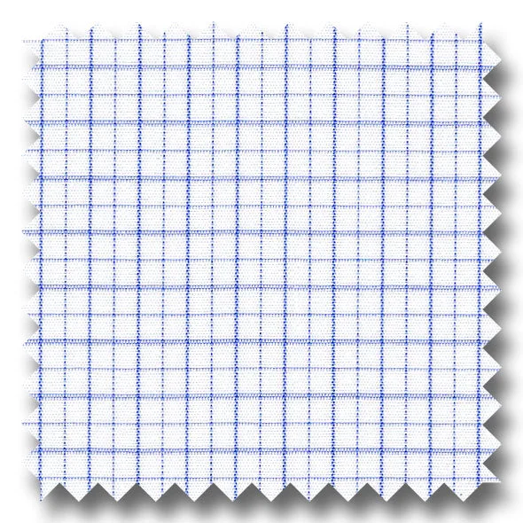 Blue Check 2Ply Broadcloth - Custom Dress Shirt